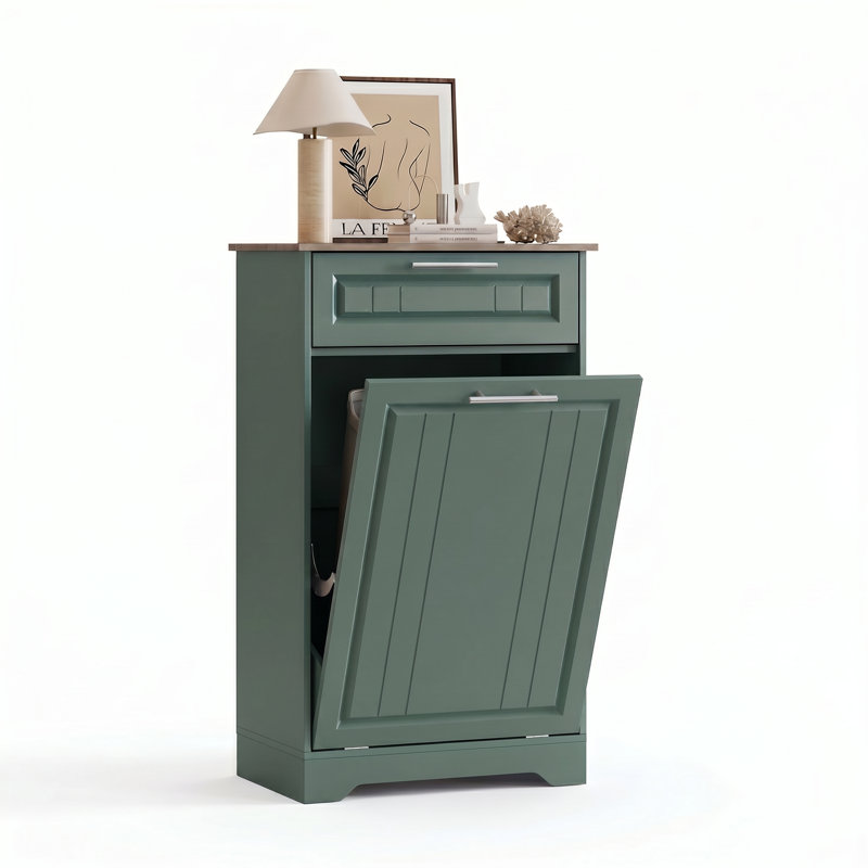 10-Gal Tilt-Out Trash Cabinet with Deodorizing Feature, 10 Gallons, Green
