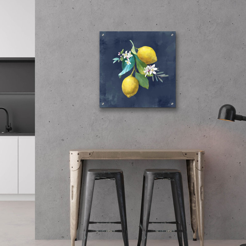 «Lemon Branches 2» par Danhui Nai, art mural en verre acrylique, H 24 po x l 24 po x P 0,2 po