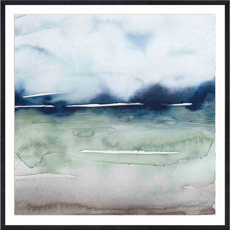 «Uplands II» par Grace Popp - peinture encadrée, Noir, H 12 po x l 12 po