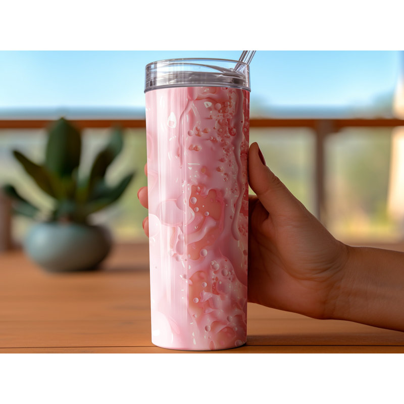Choose Handmade Tumblers 591ml Vacuum Insulated Stainless Steel (18/8) Travel Tumbler with Straw