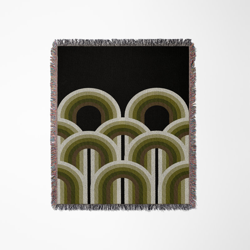 Jeté en mélange de coton Farni, L 80 po x l 60 po, Chartreuse