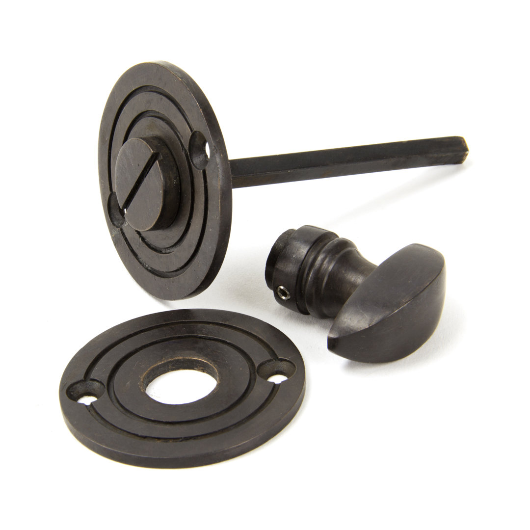 Bronze Aged Round Bathroom Thumbturn - Image 3