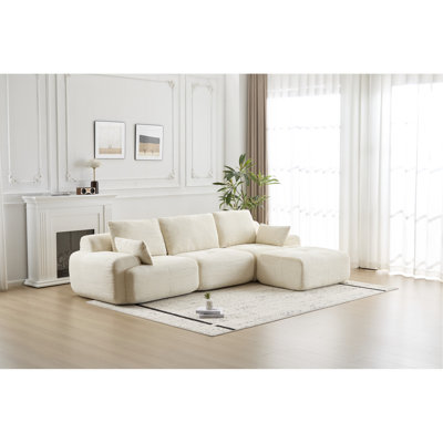 Canapé modulaire en velours côtelé à 3 places pour animaux de compagnie, rembourrage haute densité, sans assemblage pour décor de chambre à coucher, soirées cinéma
