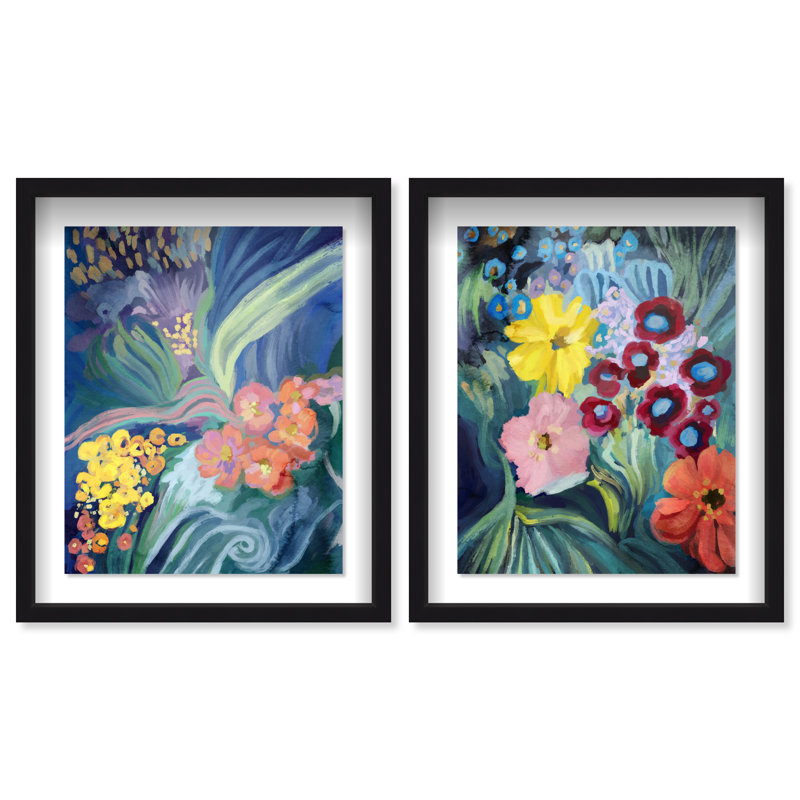Spring Motion Set Set by Oliver Gal, 51"H x 43"W, Black Shadowbox