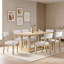 Ensemble de table de salle à manger 7 pièces pour 6 personnes avec table rectangulaire et six chaises ergonomiques rembourrées en lin