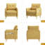 Fauteuil capitonné moderne en chenille avec poches de rangement l 31 po George-319322571