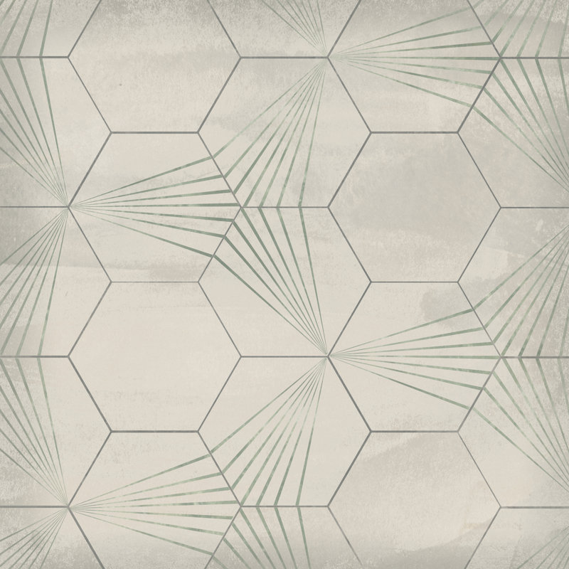 Hexagon Tile I by June Erica Vess - Wrapped Canvas Painting, 30cm H x 30cm W x 3.8cm D
