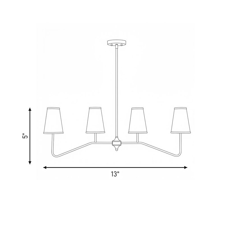 Kahler 4-Light Linear Pendant, Natural Brass