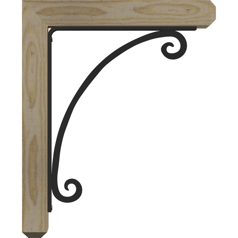 Support à fer simple 8 po Legacy, H 12 po x P 9 1/2 po, Sapin de Douglas de l 3 1/2 po x T 2 po (lisse)