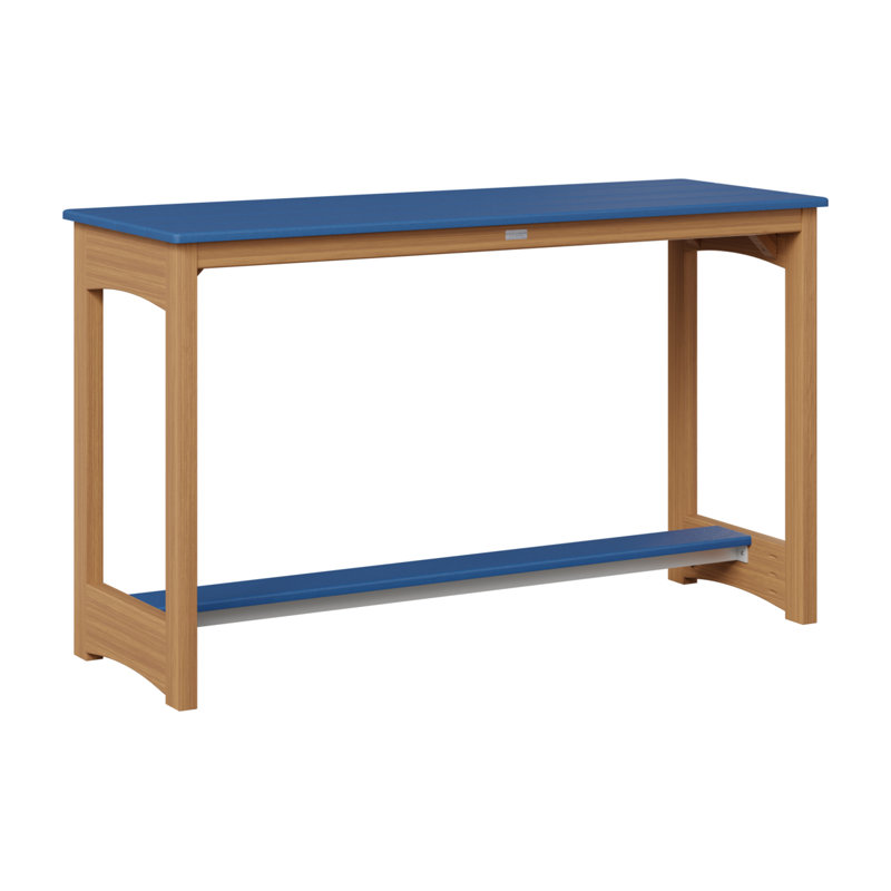 Berlin Gardens Balcony Counter Height Table, Pacific Blue, 35.5" H x 60" W x 22" D, Natural Teak