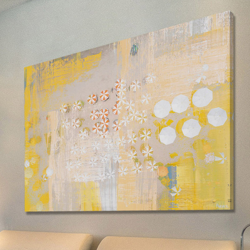 « bonbon parasols » par parvez taj,-impression sur toile tendue, H 20 po x l 30 po x P 1,5 po