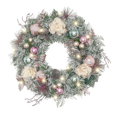 Faux Lighted 45.72cm Wreath