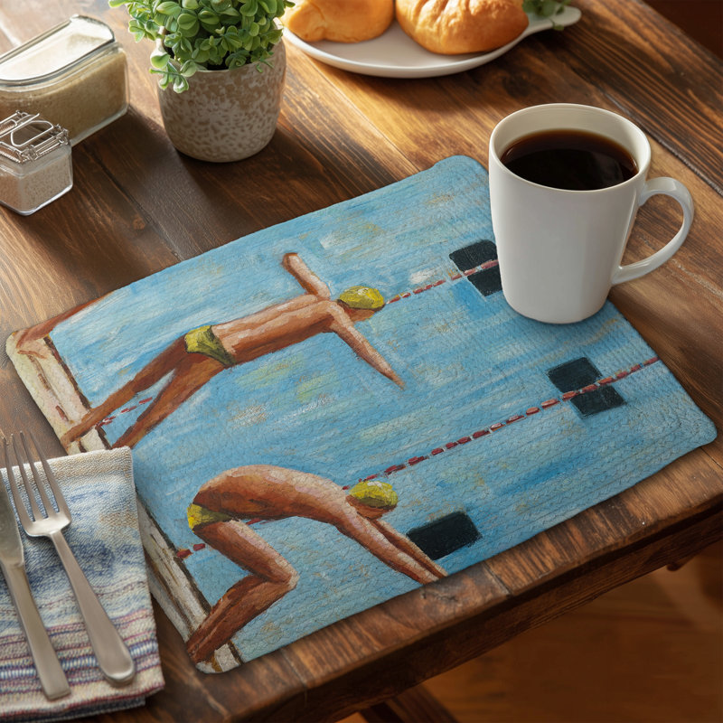 Swimmers Braided Polyester Placemat | Contemporary Decor