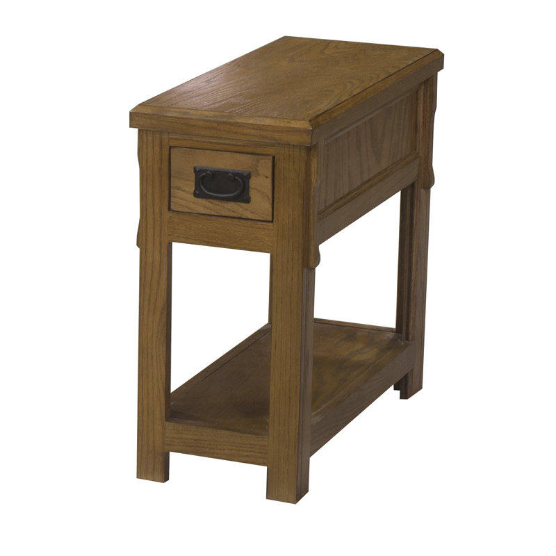 Craman Solid Wood Top End Table with Storage, Concord Cherry