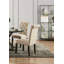 Ensemble classique de 2 chaises d'appoint capitonnées capitonnées en tissu de bois massif avec dossier à volutes et mobilier de salle à manger rustique-1190612979