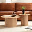 Table d'appoint de salon Mid-Century moderne - plateau cannelé de 17,98 pouces, chêne pigmenté avec chambre à coucher