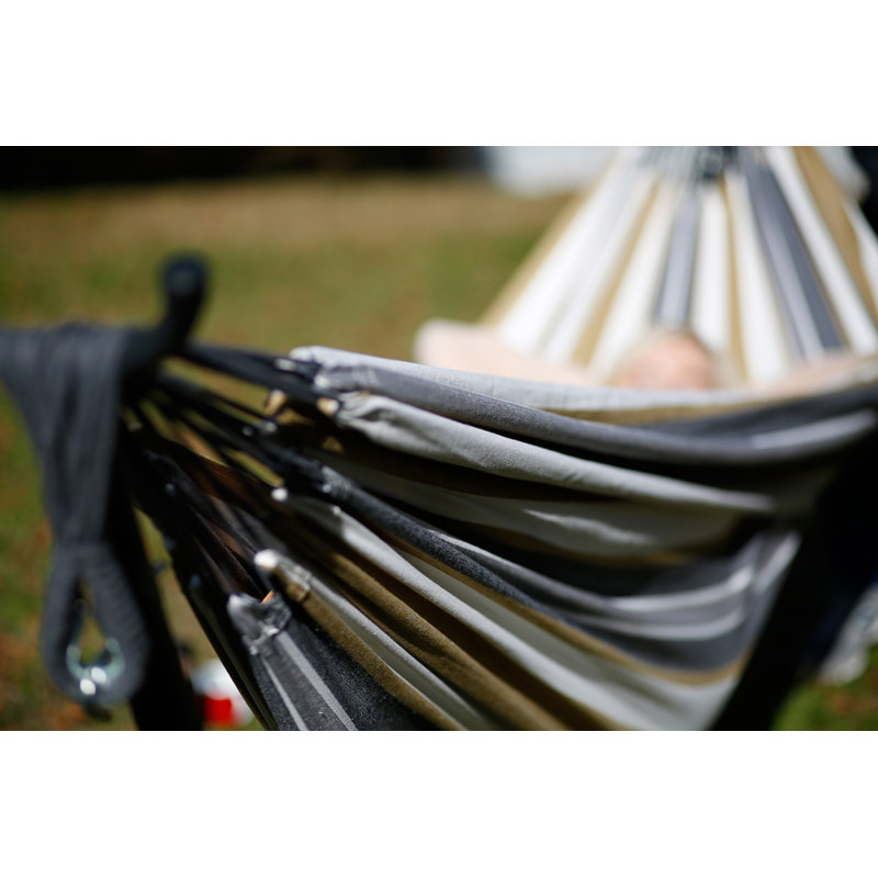 Double Classic Hammock with Stand, Black, 104cm H x 280cm L x 109cm W, Salsa