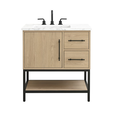 Cherita 30" Single Bathroom Vanity With Engineered Stone Top