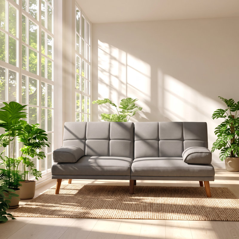 Canapé convertible en polyfibre capitonné l 71 po x P 33 po Kanepe
