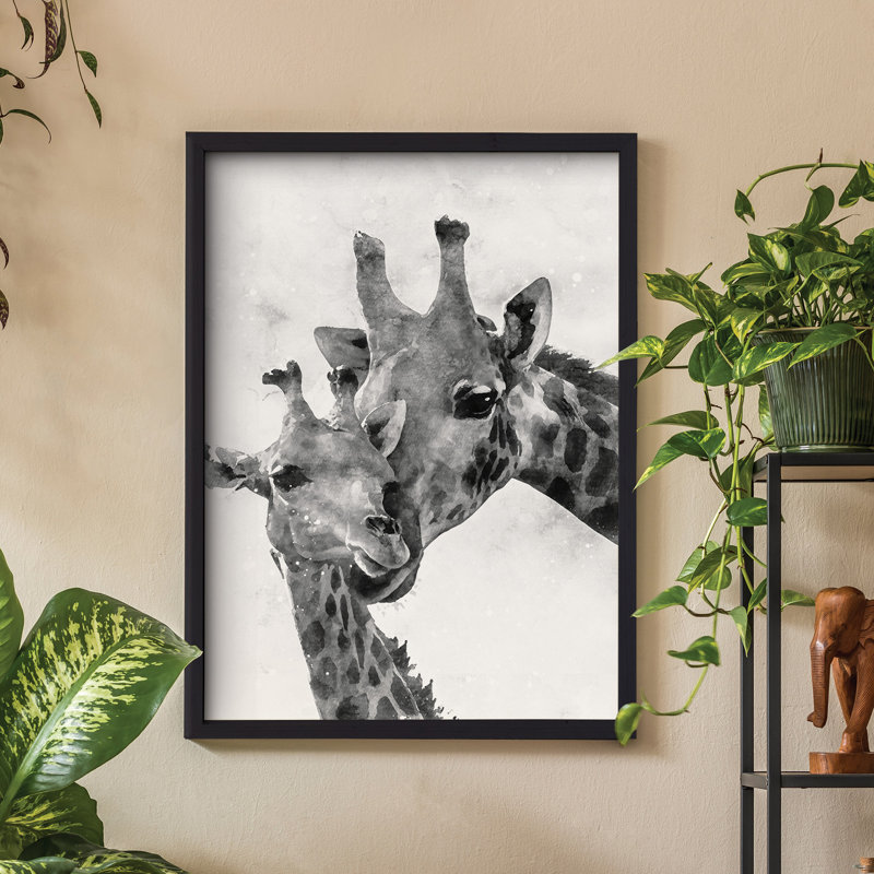 B&W Mom Baby Giraffe