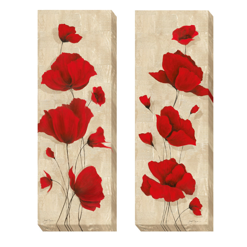 « favorite fleurs » par tava studios, ensemble de 2 reproductions d’art sur toiles tendues