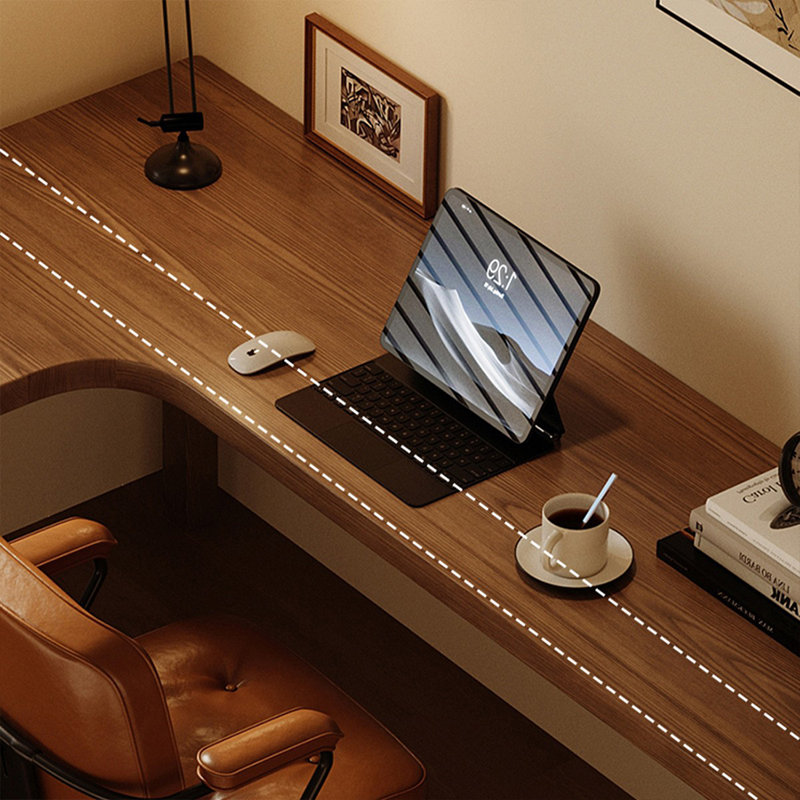 Bureau en bois massif en forme de L brun noisette, 29.53" H x 78.74" W x 47.24" D, Retour à gauche