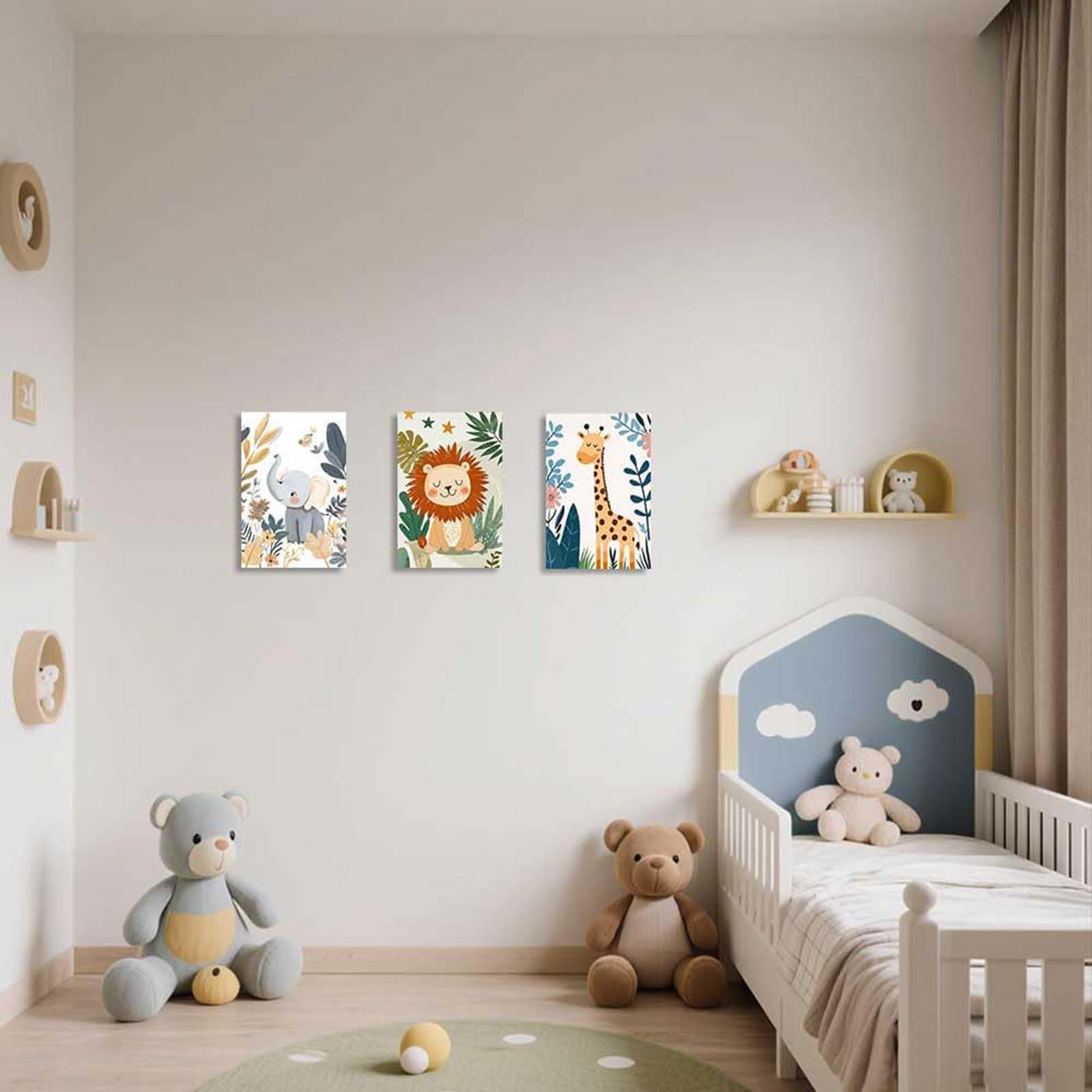 Ophelia & Co. Safari Nursery Animal Canvas Wall Art 3PCS Jungle Baby ...