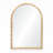 34-Inch Tall Arch Natural Rubberwood Scalloped Frame Wall Mirror