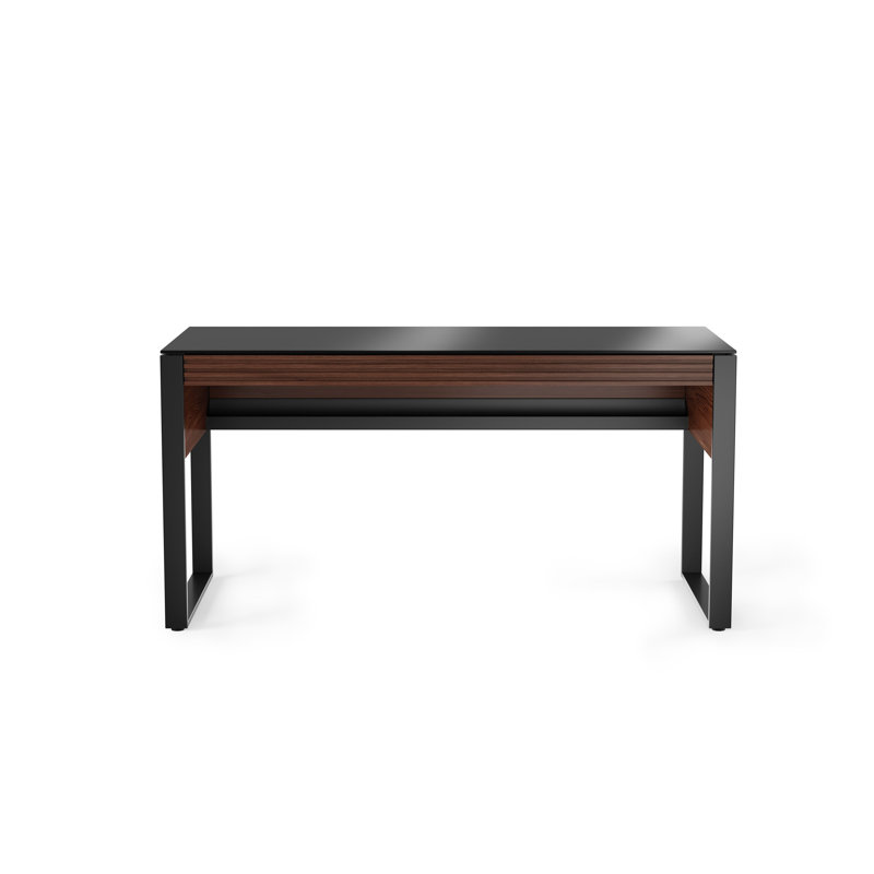 Corridor Glass Top Writing Desk, Chocolate Stained Walnut