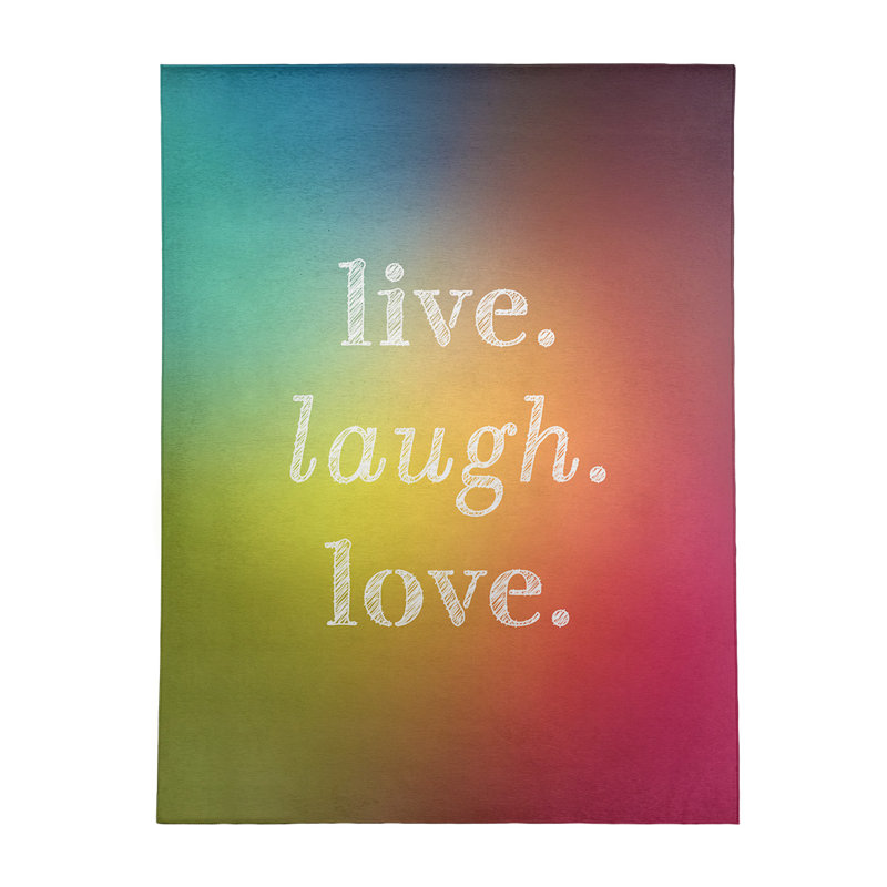 Tapis en polyester multicolore love, Rectangle 5 pi x 7 pi