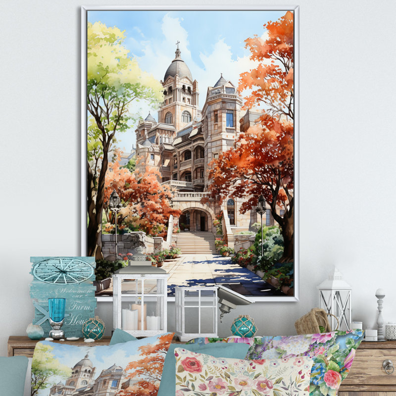 Université College Buildings, H 44 po x l 34 po x P 1,5 po, Cadre flottant blanc