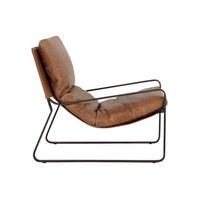 Lounge Chair, Brown Genuine Leather