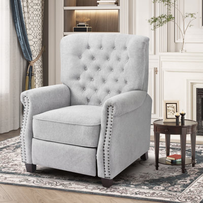 Velvet Pushback Recliner – Adjustable Wingback Chair with 450 lbs Weight Capacity
