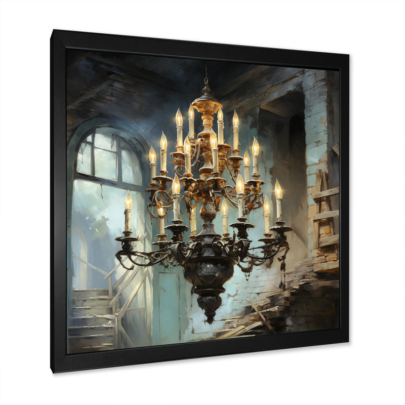 Lustre jaune luminescent Aura - lustre, art mural, Cadre simple noir, H 16 po x l 16 po x P 1 po