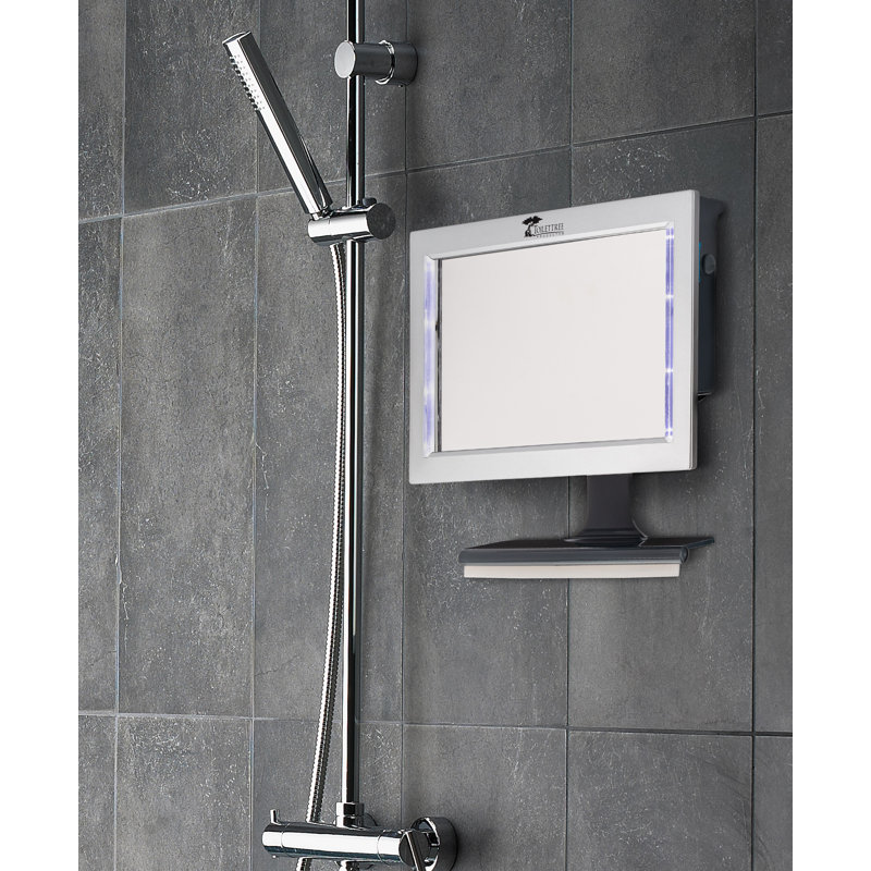 ToiletTree Products LED Fogless Shower Mirror with Shelf Makeup Mirror