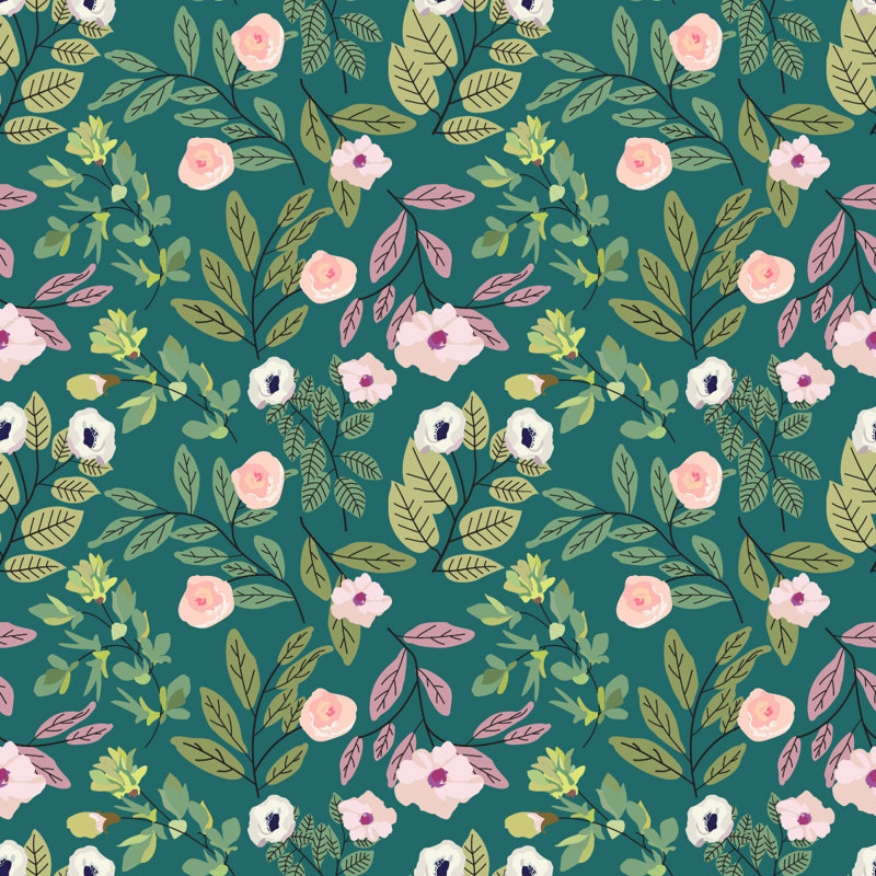 Floral Tile, 125" L x 25" W