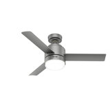 44" Gilmour 3 - Blade Damp Rated Ceiling Fan with LED Light Kit and Handheld Remote