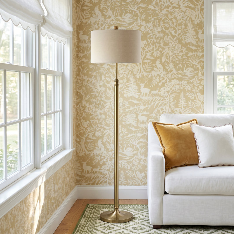 Elita 65.5'' Traditional Floor Lamp, Antique Brass