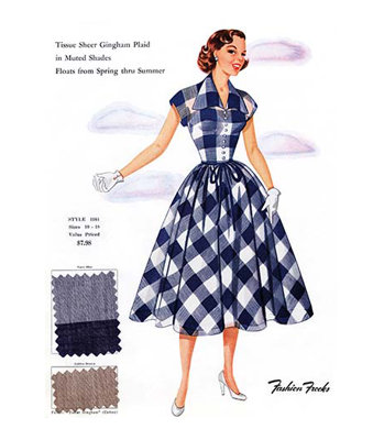 " Tissue Sheer Gingham Plaid In Muted Shades "