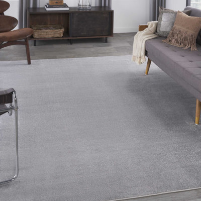 Mullican Sandy Solid Silver/Grey Easy Care Indoor/Outdoor Area Rug