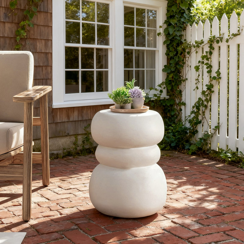 33x47cm Side Table Organic Magnesium Sofa Table, White