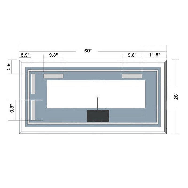 Miroir mural Giovany, 60 po x 28 po