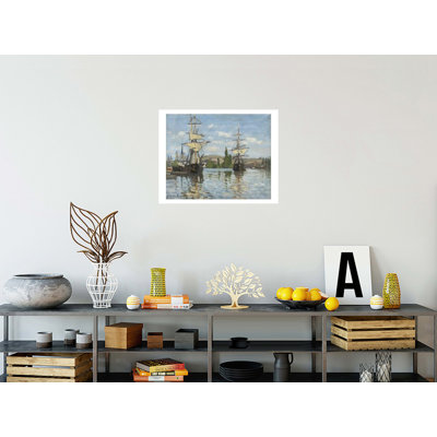 Ships Riding on the Seine at Rouen by Claude Monet - Giclee Print