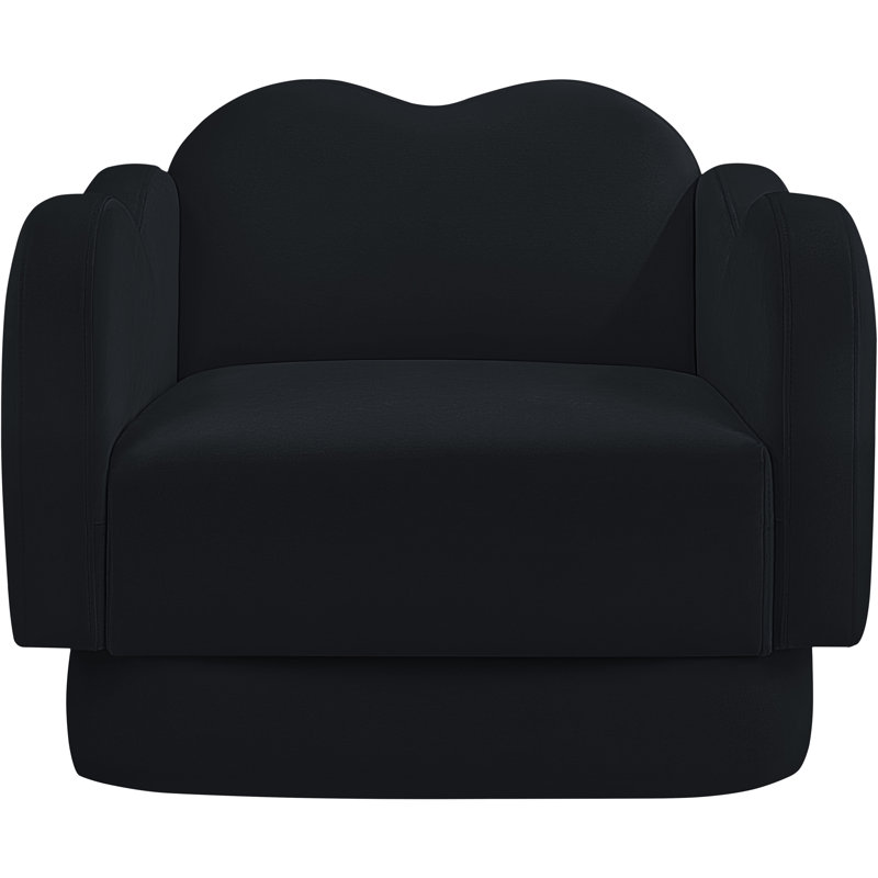 Chaise rembourrée Rainald, Velours noir