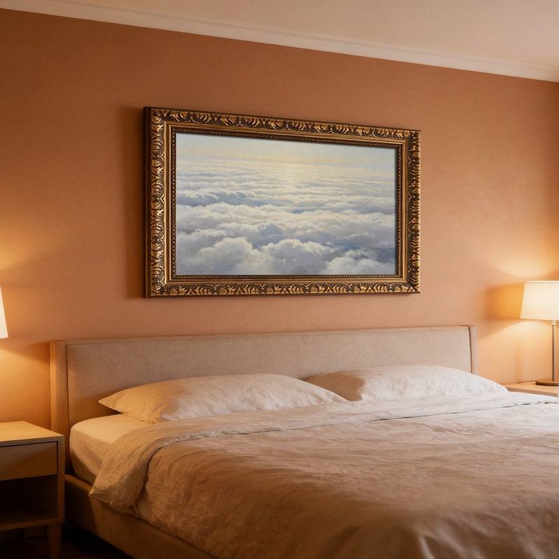 Cadre doré doré Golden Clouds Clouds - cadre décoratif doré pour art, L 20 po x l 30 po