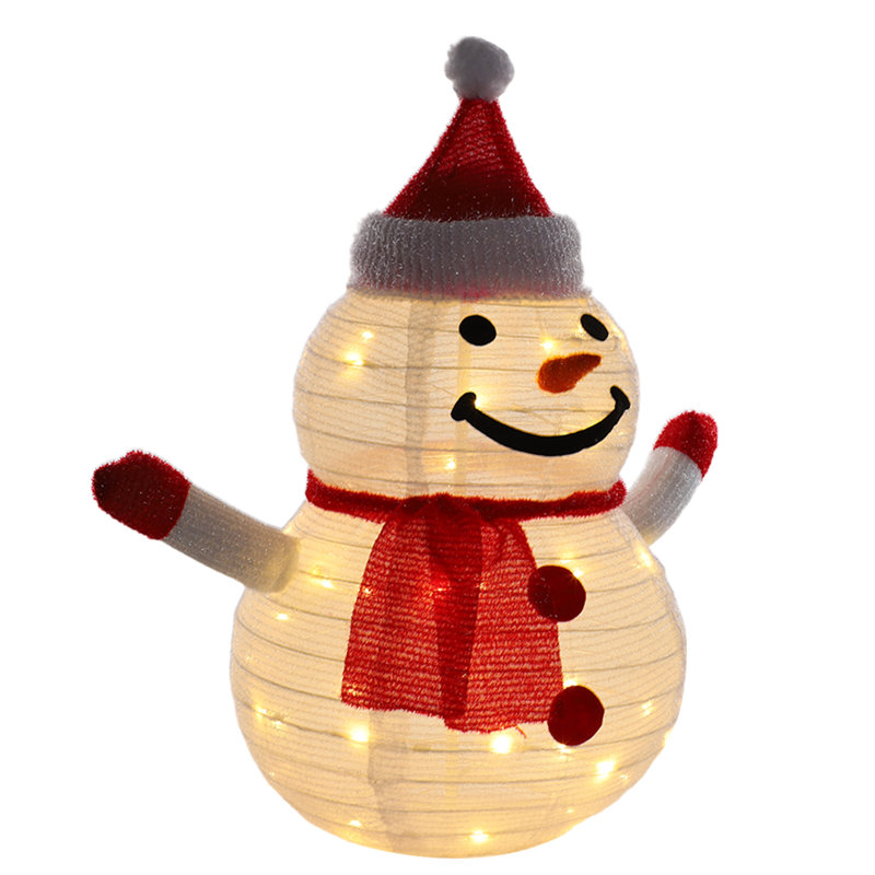 Décorations de bonhomme de neige éclairées à DEL avec bonhomme de neige, Blanc chaud