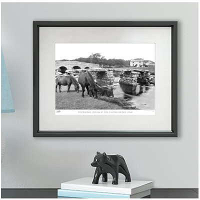 Postbridge, Ponies at the Clapper Bridge C1960 1 Piece Single Picture Frame Wall Art