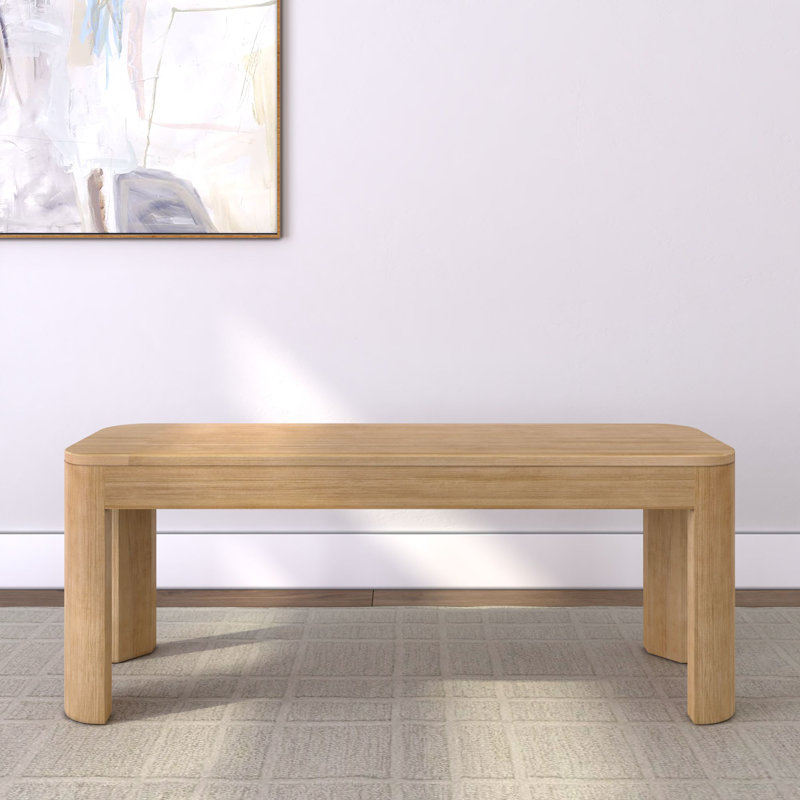 Banc en bois massif Carrielynn, Blonde