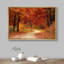 «Autumn Fall Vibrant Orange Forest Trees Nature Landscape», grande impression sur toile encadrée-99141930-99141925