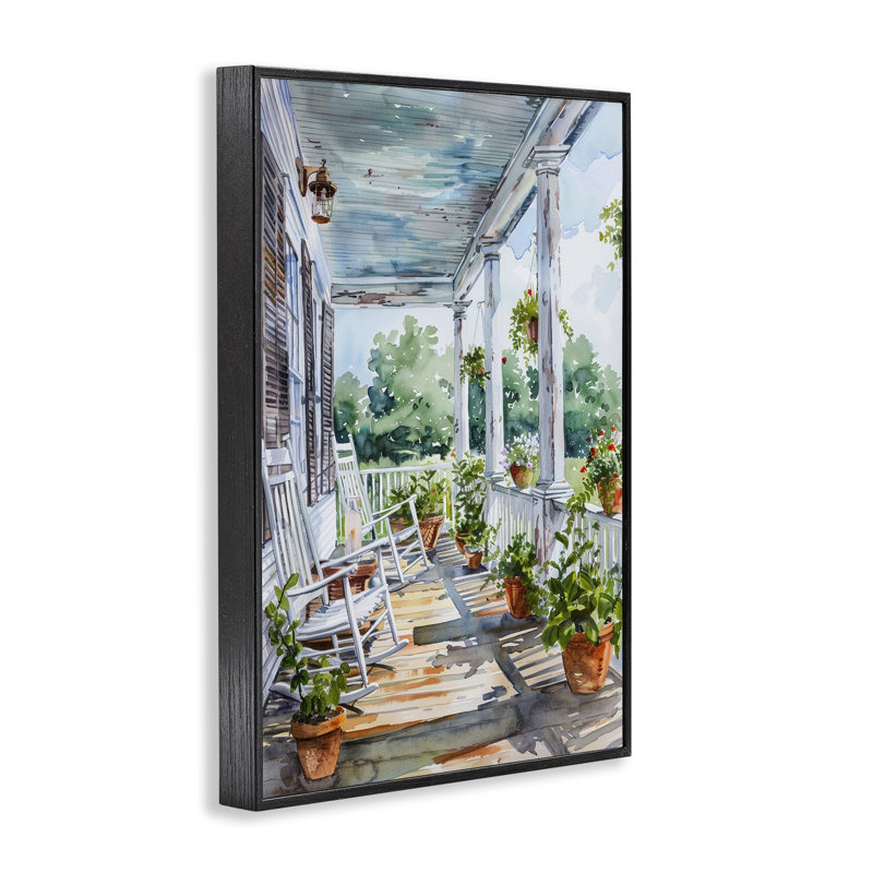 Art de giclée d'été rempli de plantes par Franklyn Gregory, H 18 po x l 12 po, Giclée encadrée noir minuit